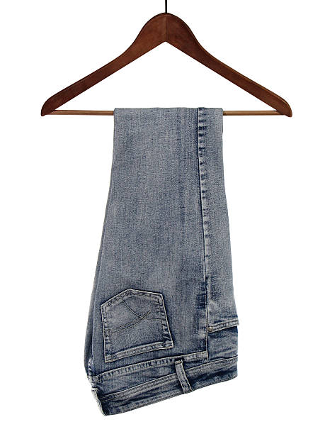istock Jeans on a wooden hanger 92135748
