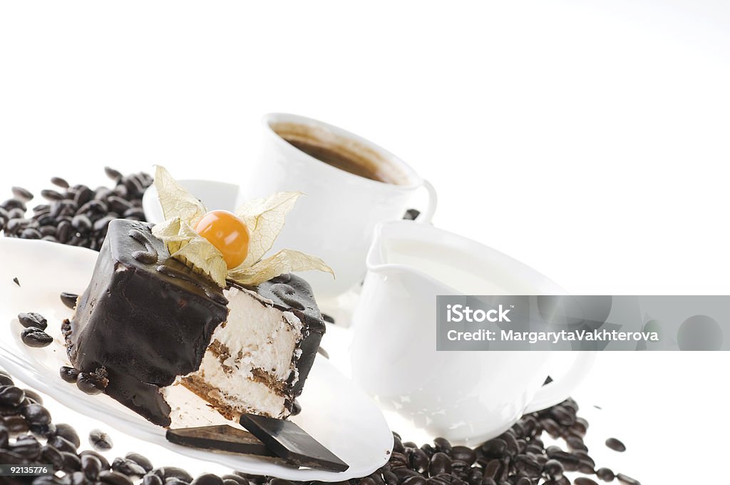 Schokolade Essen mit Kaffee und Milch - Lizenzfrei Begehren Stock-Foto