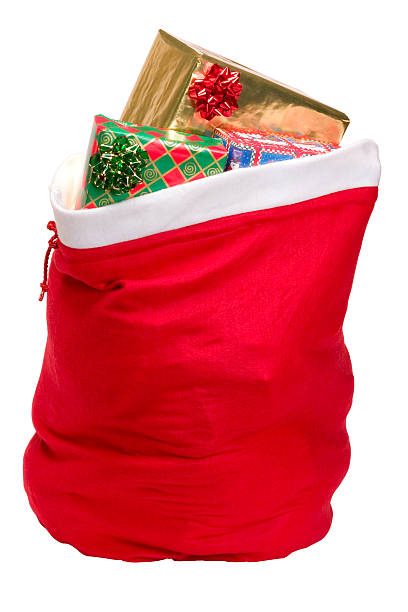 istock A red sack of brightly colored presents  92136267