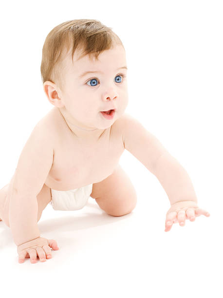 istock crawling baby boy in diaper 92136489