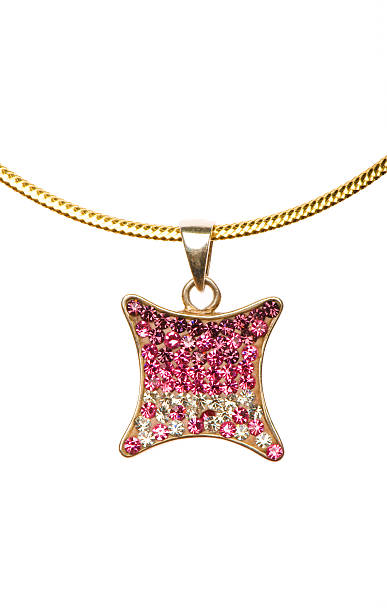 istock Pendant on golden chain isolated 92136817