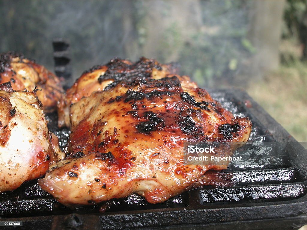 Close-up de churrasco de frango - Foto de stock de Carne royalty-free