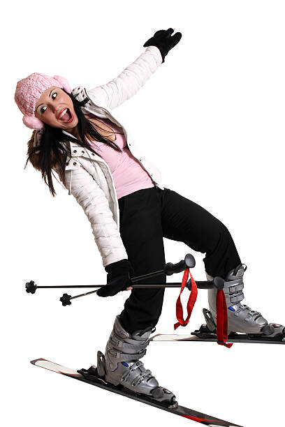 Fun ski trip  person falling backwards stock pictures, royalty-free photos & images