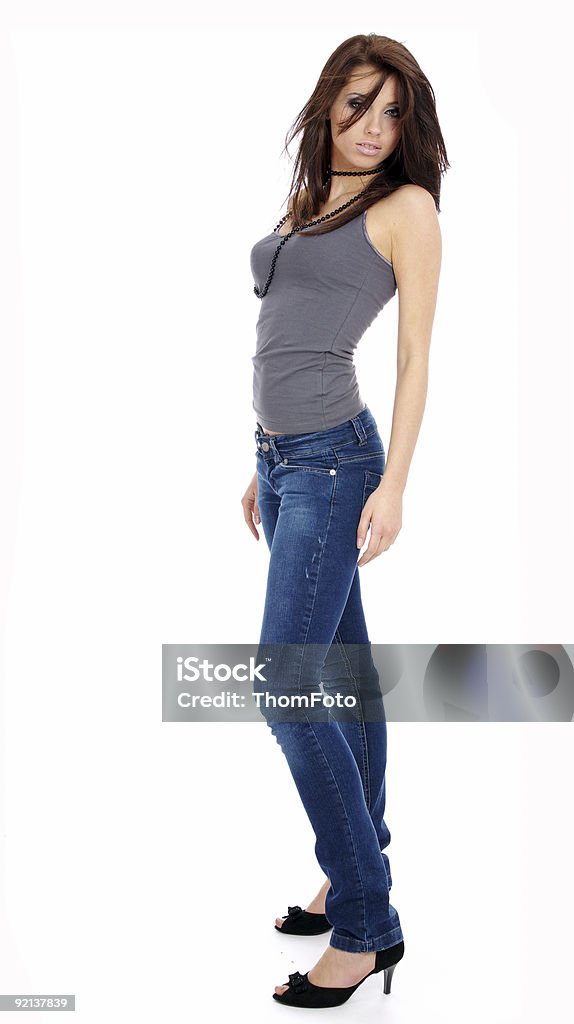 Linda Menina sexy vestindo jeans. - Royalty-free Adulto Foto de stock