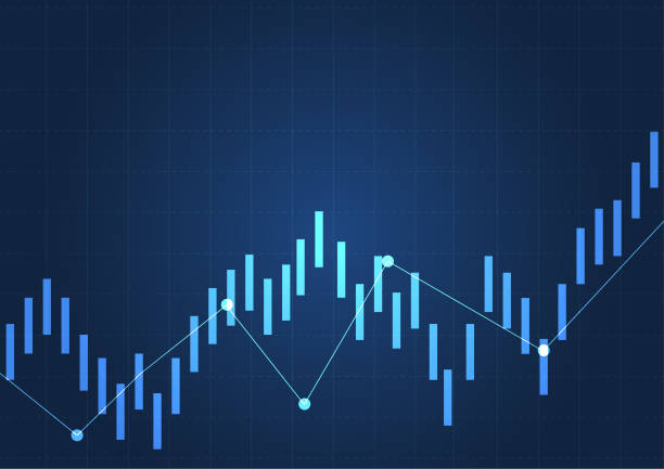 geschäft candle stick graph-diagramm der börsenhandel investitionen. finanzielle diagramm mit up trend liniendiagramm, trend graph. vektor-illustration - lichterscheinung grafiken stock-grafiken, -clipart, -cartoons und -symbole