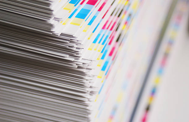 CMYK printing sheet color bars stock photo