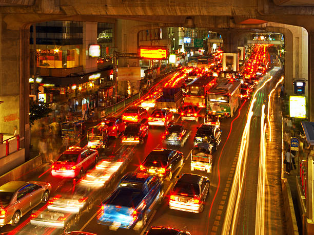 istock Cars stuck bumper to bumper during evening rush hour 92138050