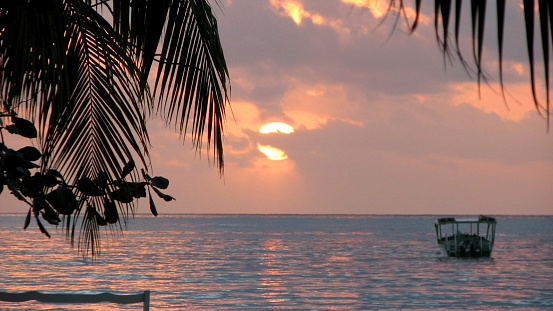 Sunset over the water in Negril, Jamaica