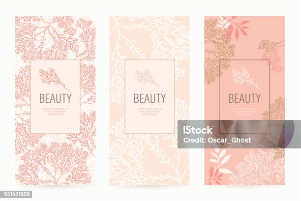 Ilustración de Un Conjunto De Plantillas De Embalaje Con Textura Floral Para Productos De Lujo y más Vectores Libres de Derechos de Fondos