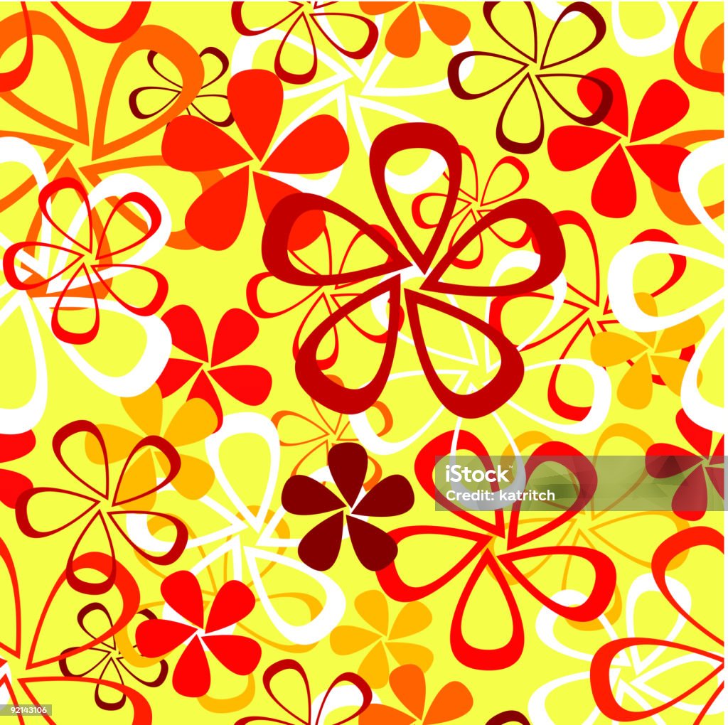 Sans couture rétro motif de fleurs - clipart vectoriel de Abstrait libre de droits