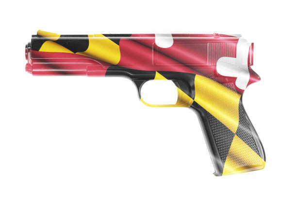 Gun wrapped in the Maryland state flag A stock photo of a Gun wrapped in the Maryland state flag maryland us state photos stock pictures, royalty-free photos & images