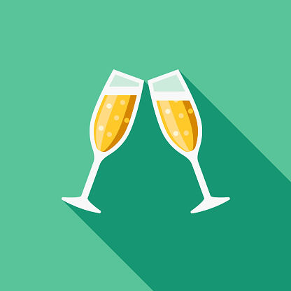 Cheers Flat Design Casino Icon with Side Shadow