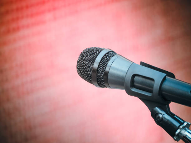 istock Microphone in karaoke room or conference room. 921477560