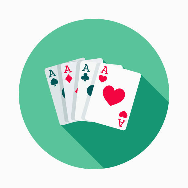 ilustrações de stock, clip art, desenhos animados e ícones de playing cards flat design casino icon with side shadow - poker cards royal flush heart shape
