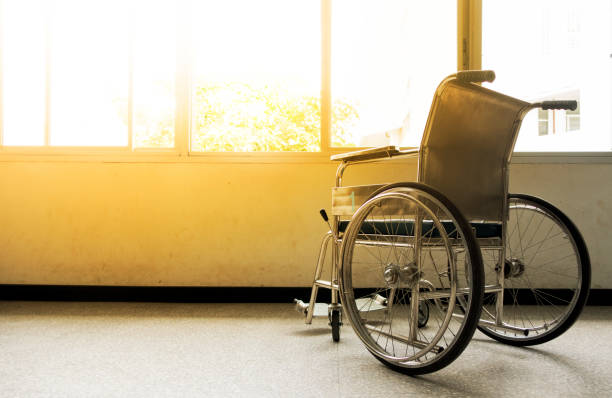 istock Wheelchairs waiting for patient services. 921483282