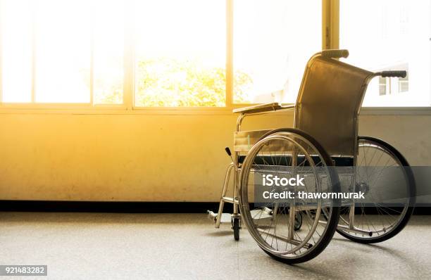 Wheelchairs Waiting For Patient Services Stock Photo - Download Image Now - Wheelchair, No People, Empty
