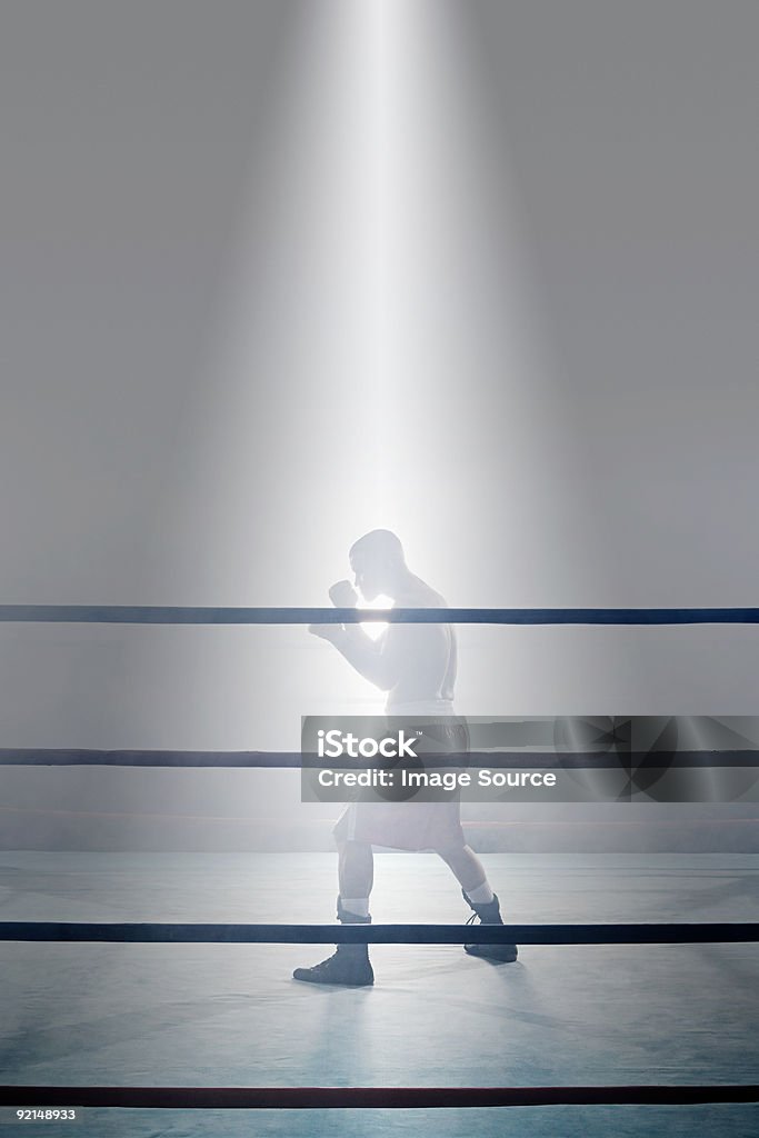 Boxer no Ringue de Boxe - Royalty-free Boxe - Desporto Foto de stock