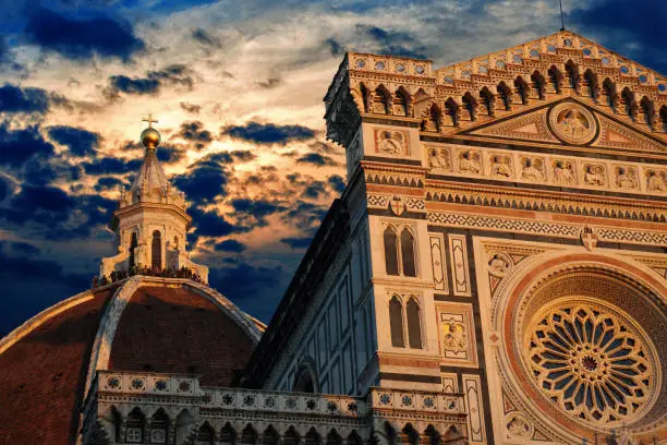Photo of Landmark Duomo Cathedral in Florence at sunset