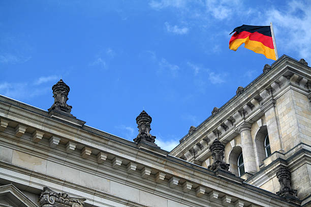 istock Waving German flag over Reichstag 92151653