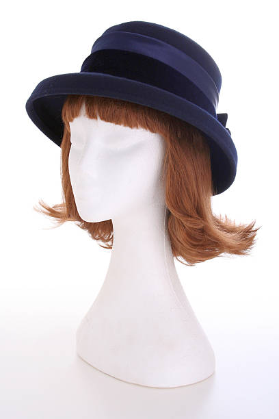 Ladies blue hat stock photo