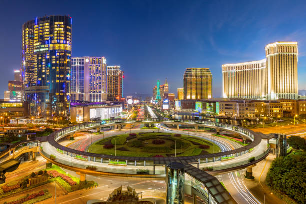 istock cityscape skyline at night, Macau 921519362