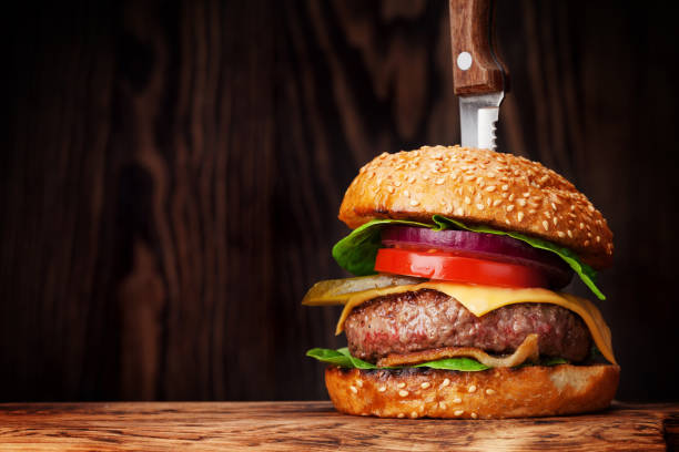 istock Tasty grilled home made burger 921532372