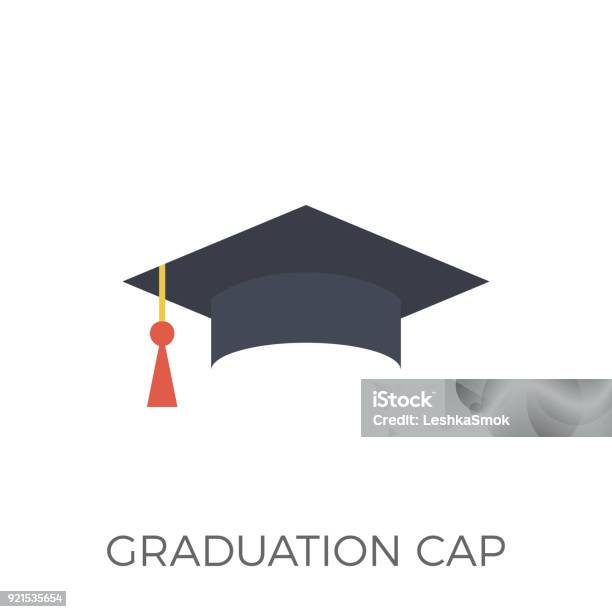 Graduation Cap Icon Vector Stock Illustration - Download Image Now - Mortarboard, Graduation, Hat