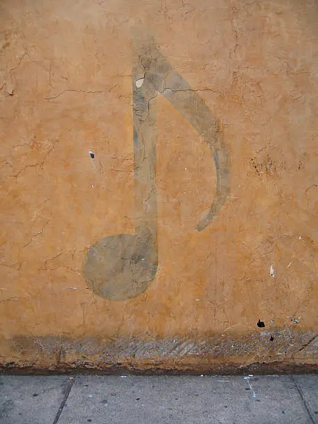 musical note on wall.