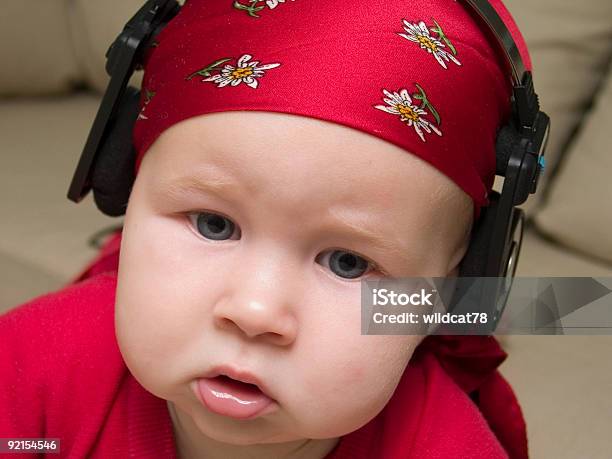 Listening To The Music Stock Photo - Download Image Now - Baby - Human Age, Bandana, Boys