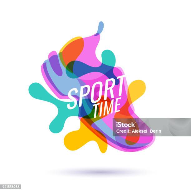 Vetores de Cartaz Moderno Para Esportes e mais imagens de Correr - Correr, Tênis - Calçados Esportivos, Esporte