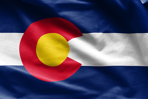 Fabric texture of the Colorado Flag background - Flags from the USA