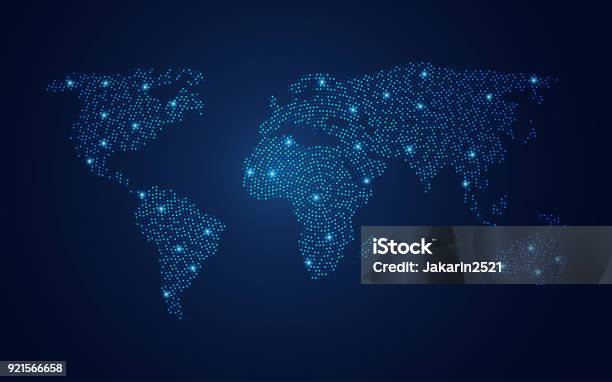 Circle World Stock Illustration - Download Image Now - World Map, Map, Spotted