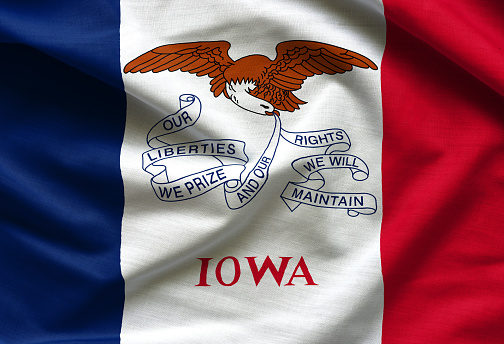 Fabric texture of the Iowa Flag background - Flags from the USA