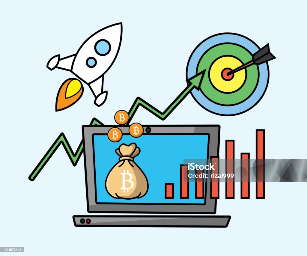 Business Strategy With Bitcoin Cartoon Design Stock Illustration - Download  Image Now - Art, Bitcoin, Blockchain - iStock