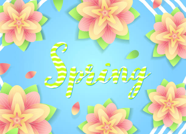 istock Spring background. Flowers and lettering on abstrack green . Fresh season design for flyers, invitation, posters, brochure, discount voucher, sale Poster or banner. Vector typographical illustration. 921571710