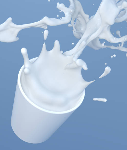 istock milk in cup splash and drops isolated on blue background 3D rendering illustration for design milk white chocolate splash artwork background 921587328