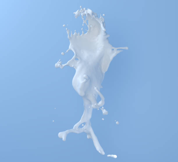 istock milk splash and drops isolated on blue background 3D  illustration for design milk white chocolate splash artwork 921587382