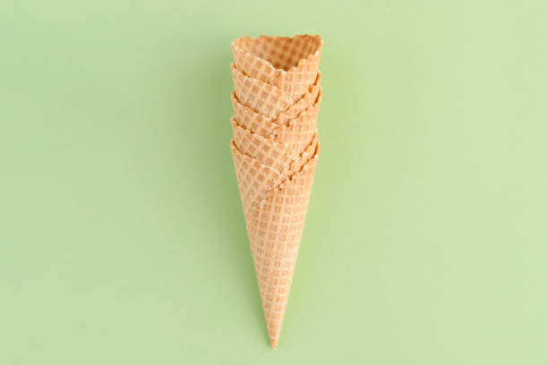 istock Set of waffle cups on green background 921590570