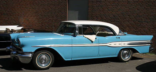 istock A blue convertible vintage car 92159924