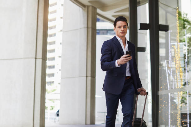 istock Business man commuting with a smart phone. 921609146