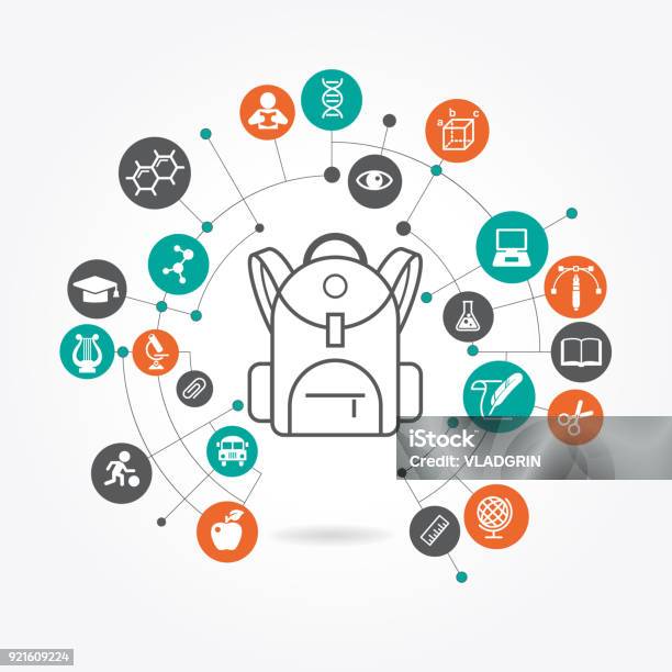 Education Template Stock Illustration - Download Image Now - Backpack, Icon Symbol, Mental Health