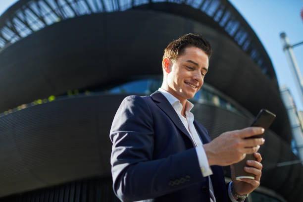 istock Business man commuting with a smart phone. 921609394