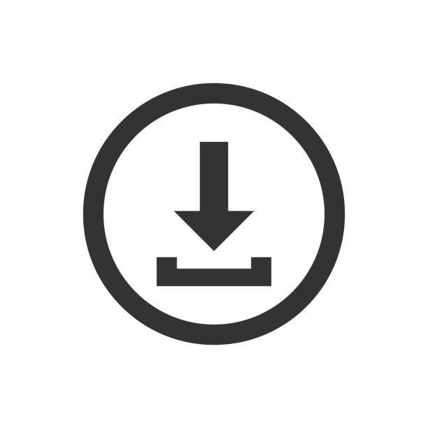 Download button on white background Download button on white background. Vector icon. Installing stock illustrations