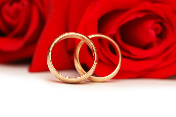 Wedding ring with wedding flowers