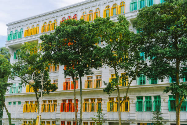 istock Building with colorful windows in Singapore 921616698