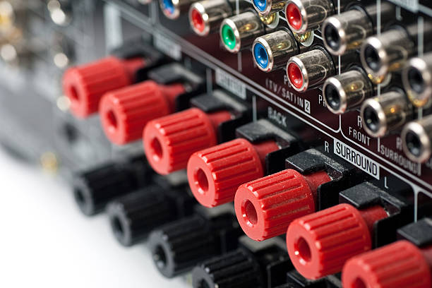 istock Closeup of speaker terminals on AV Receiver 92161858