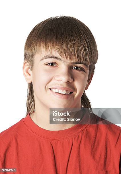 Smiling Boy Portrait Stock Photo - Download Image Now - Mullet, Teenager, Teenage Boys