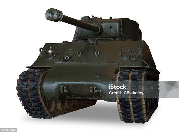 M4 Sherman Tank Su Bianco - Fotografie stock e altre immagini di Arma da fuoco - Arma da fuoco, Largo - Descrizione generale, Artiglieria