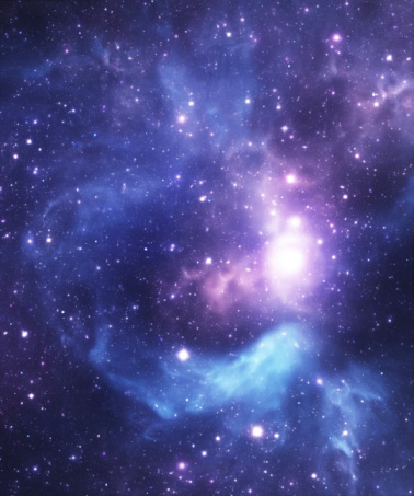 Blue starfield background, space galaxy