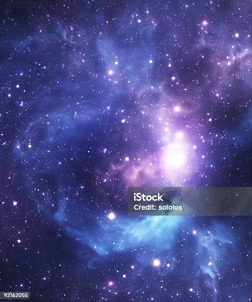 Blue Starfield Background Stock Photo - Download Image Now - Galaxy, Outer Space, Nebula